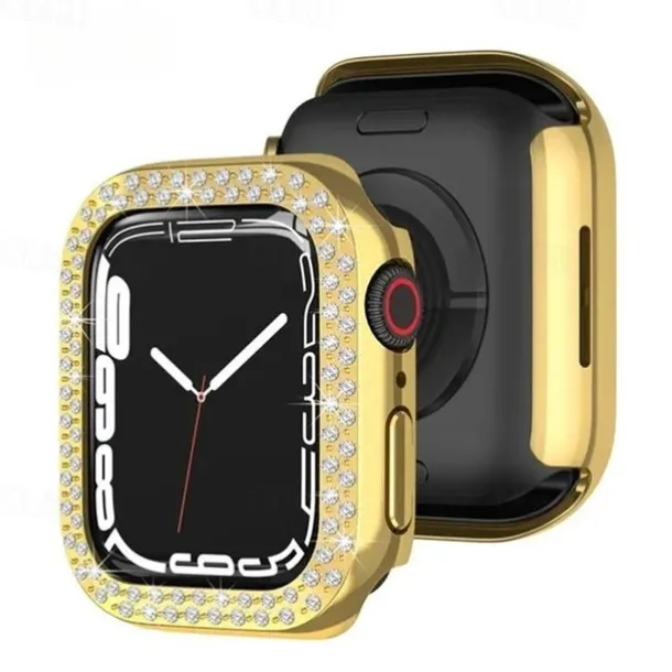 Diamond Bling Bumper Case For Apple watch 8 7 6 SE 5 41mm 45mm 44mm 40mm 42mm 38mm Accessories Protector Cover for iWatch series 2 3 4 1