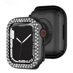 Diamond Bling Bumper Case For Apple watch 8 7 6 SE 5 41mm 45mm 44mm 40mm 42mm 38mm Accessories Protector Cover for iWatch series 2 3 4 1