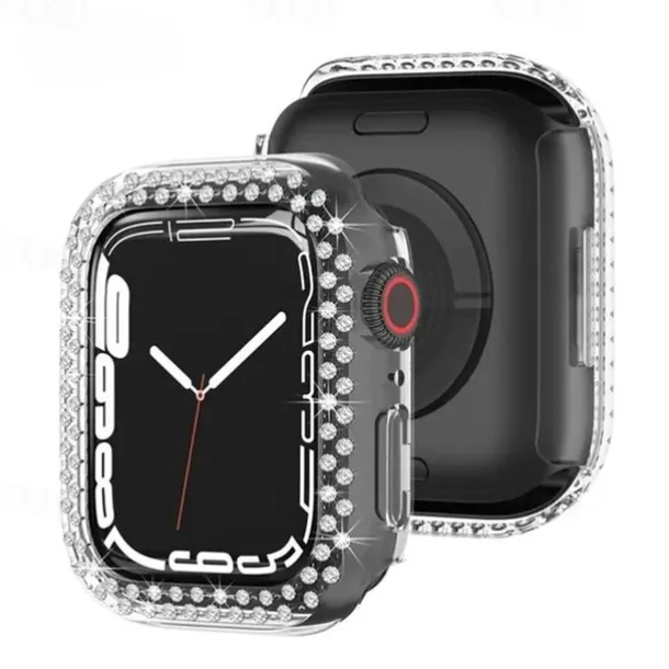 Diamond Bling Bumper Case For Apple watch 8 7 6 SE 5 41mm 45mm 44mm 40mm 42mm 38mm Accessories Protector Cover for iWatch series 2 3 4 1
