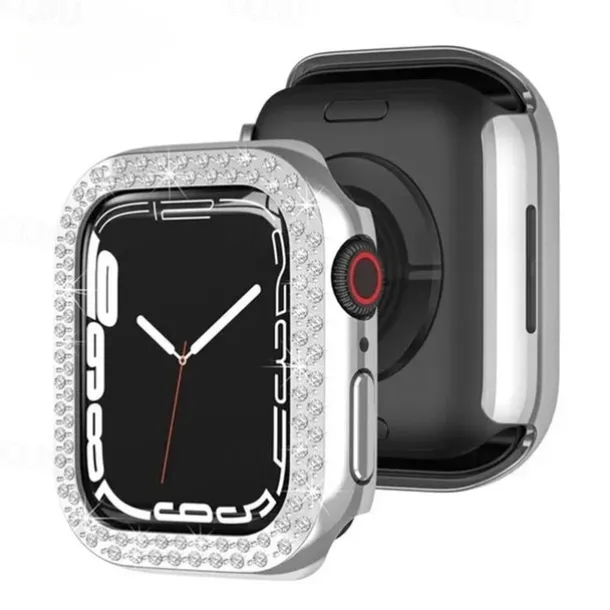 Diamond Bling Bumper Case For Apple watch 8 7 6 SE 5 41mm 45mm 44mm 40mm 42mm 38mm Accessories Protector Cover for iWatch series 2 3 4 1