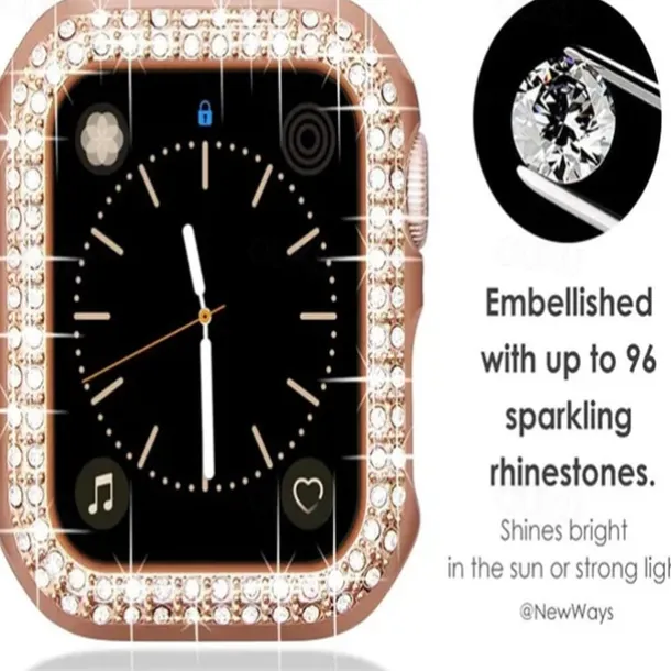 Diamond Bling Bumper Case For Apple watch 8 7 6 SE 5 41mm 45mm 44mm 40mm 42mm 38mm Accessories Protector Cover for iWatch series 2 3 4 1