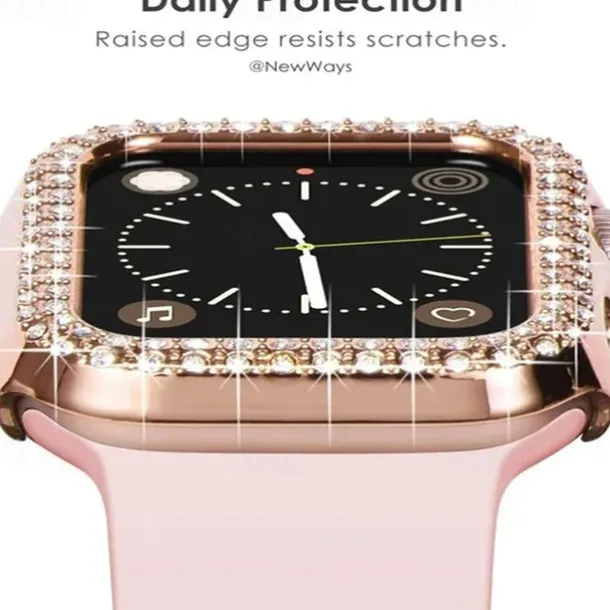 Diamond Bling Bumper Case For Apple watch 8 7 6 SE 5 41mm 45mm 44mm 40mm 42mm 38mm Accessories Protector Cover for iWatch series 2 3 4 1