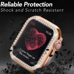 Diamond Bling Bumper Case For Apple watch 8 7 6 SE 5 41mm 45mm 44mm 40mm 42mm 38mm Accessories Protector Cover for iWatch series 2 3 4 1