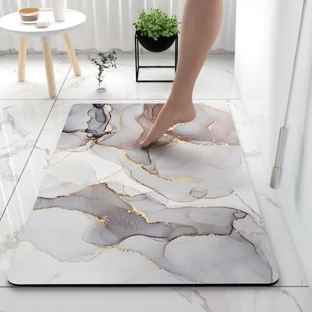 Diatomaceous Earth Bath Mat Super Absorbent Toilet Door Quick-Drying Foot Mat Entry Door Mat Non-Slip Mat