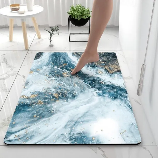 Diatomaceous Earth Bath Mat Super Absorbent Toilet Door Quick-Drying Foot Mat Entry Door Mat Non-Slip Mat