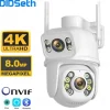 DIDSeth 8MP 4K Wifi PTZ Camera Dual-Lens Video Surveillance Protection Ai Human Monitor Night Vision Outdoor Security CCTV Cam