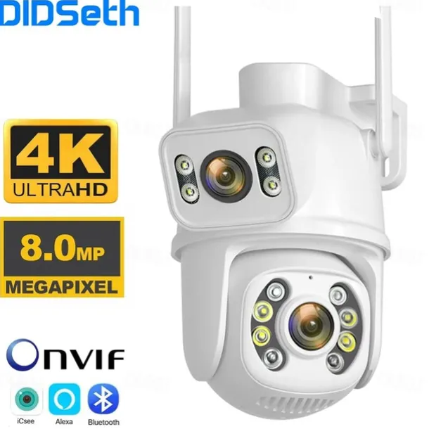 DIDSeth 8MP 4K Wifi PTZ Camera Dual-Lens Video Surveillance Protection Ai Human Monitor Night Vision Outdoor Security CCTV Cam