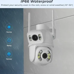 DIDSeth 8MP 4K Wifi PTZ Camera Dual-Lens Video Surveillance Protection Ai Human Monitor Night Vision Outdoor Security CCTV Cam