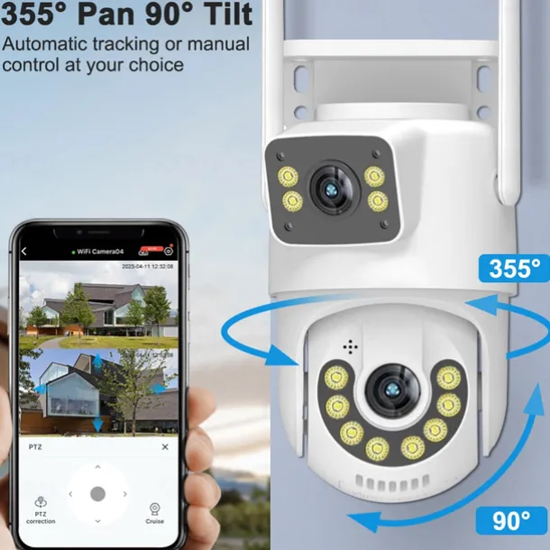 DIDSeth 4MP Wifi Ptz Camera Outdoor Dual-Lens Human Detect Night Vision Security Protection CCTV Vedio Surveillance IP Camera