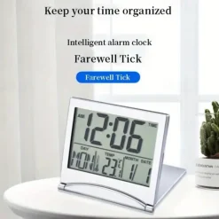 Digital Alarm Clock Alarm Setting 12/24H Used For Temperature And Date Display Of Office Travel And Bedroom Alarm Clocks Desktop Clock Travel Clock Electronic Clock