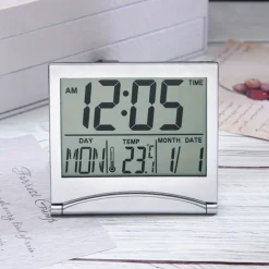 Digital Alarm Clock Alarm Setting 12/24H Used For Temperature And Date Display Of Office Travel And Bedroom Alarm Clocks Desktop Clock Travel Clock Electronic Clock