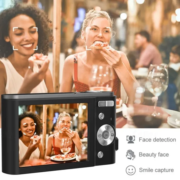 Digital Camera 1080P 48 Mega Pixels Vlogging Camera with 16X Zoom Mini Cameras Video Recorder Camcorder for Beginners Christmas Birthday Gift