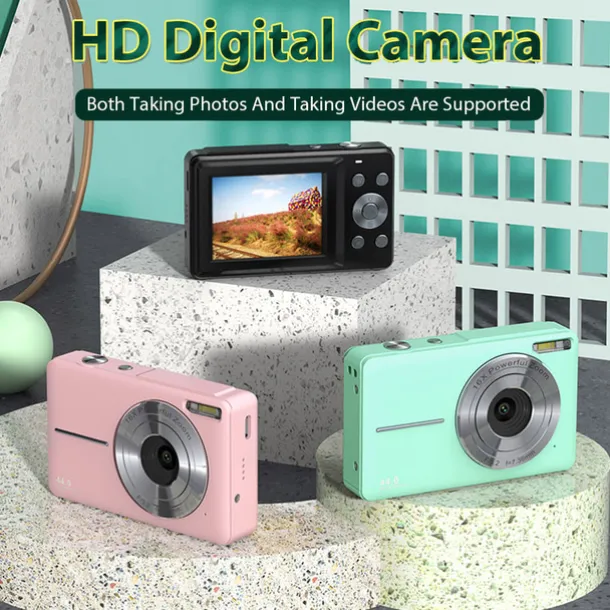 Digital Camera 1080P 44MP Vlogging Camera with LCD Screen 16X Zoom Compact Portable Mini Rechargeable Camera Gifts for Students Teens Adults Girls Boys
