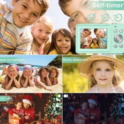 Digital Camera 1080P 44MP Vlogging Camera with LCD Screen 16X Zoom Compact Portable Mini Rechargeable Camera Gifts for Students Teens Adults Girls Boys