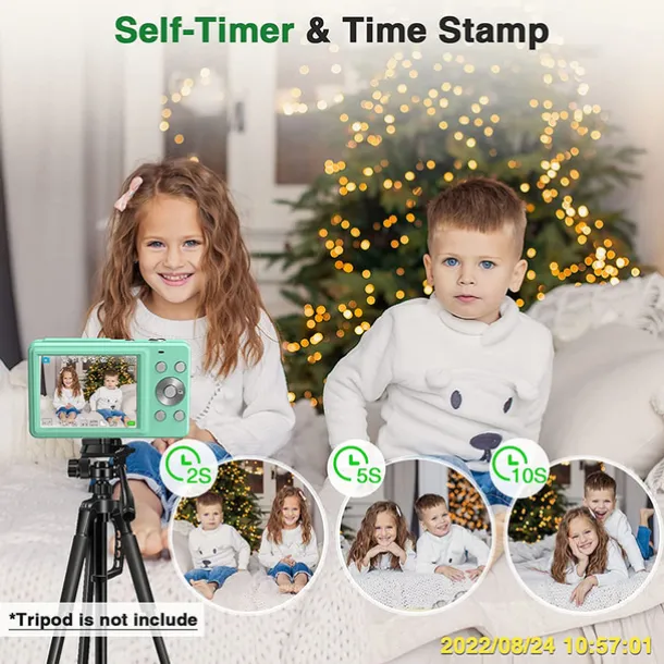 Digital Camera 1080P 44MP Vlogging Camera with LCD Screen 16X Zoom Compact Portable Mini Rechargeable Camera Gifts for Students Teens Adults Girls Boys