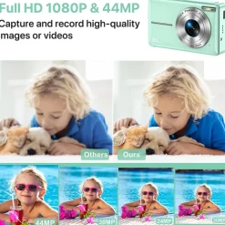 Digital Camera 1080P 44MP Vlogging Camera with LCD Screen 16X Zoom Compact Portable Mini Rechargeable Camera Gifts for Students Teens Adults Girls Boys