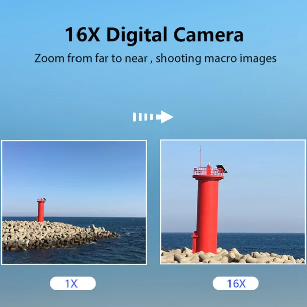 Digital Camera 1080P 44MP Vlogging Camera with LCD Screen 16X Zoom Compact Portable Mini Rechargeable Camera Gifts for Students Teens Adults Girls Boys