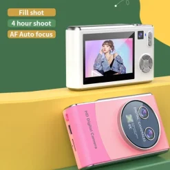 Digital Camera with Zoom Dual Cameras Auto Focus Vlogging Selfie for Travel Camera Auto Focus