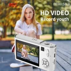 Digital Camera with Zoom Dual Cameras Auto Focus Vlogging Selfie for Travel Camera Auto Focus