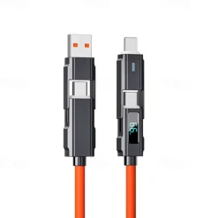 Digital Display Data Cable Typec 4-in-1 Silicone PD Fast Charging Cable a Drag 4 USB Android Phone Charging Cable