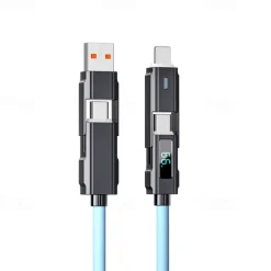 Digital Display Data Cable Typec 4-in-1 Silicone PD Fast Charging Cable a Drag 4 USB Android Phone Charging Cable