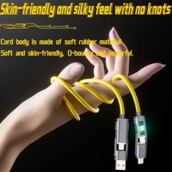 Digital Display Data Cable Typec 4-in-1 Silicone PD Fast Charging Cable a Drag 4 USB Android Phone Charging Cable