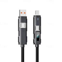 Digital Display Data Cable Typec 4-in-1 Silicone PD Fast Charging Cable a Drag 4 USB Android Phone Charging Cable