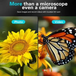 Digital Electron Microscope 4.3in 1000x 2MP Clear Display with Light and Stand Digital Microscope USB Industrial Repair Inspection Tool