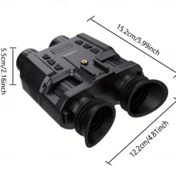 Digital HD Infrared Night Vision Binoculars 4x Digital Zoom Full HD Dual Lens Compatible with Fast MICH Helmet Portable with Head Mount & Carry Case Hunting Night Vision Equipment