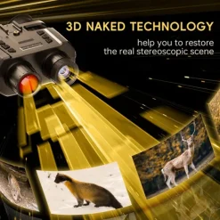 Digital HD Infrared Night Vision Binoculars 4x Digital Zoom Full HD Dual Lens Compatible with Fast MICH Helmet Portable with Head Mount & Carry Case Hunting Night Vision Equipment