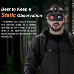 Digital HD Infrared Night Vision Binoculars 4x Digital Zoom Full HD Dual Lens Compatible with Fast MICH Helmet Portable with Head Mount & Carry Case Hunting Night Vision Equipment