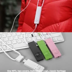 Digital MP3 Player Portable USB Rechargable Media Sound MP3 Music Player with Lanyard for Student Valentine's Day Gifts