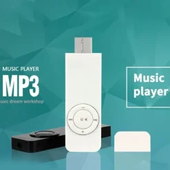 Digital MP3 Player Portable USB Rechargable Media Sound MP3 Music Player with Lanyard for Student Valentine's Day Gifts