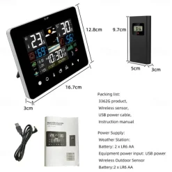 Digital Screen Alarm Clock Weather Station Temperature Sensor With Electronic Thermometer Weather Barometer Forecast Sensor