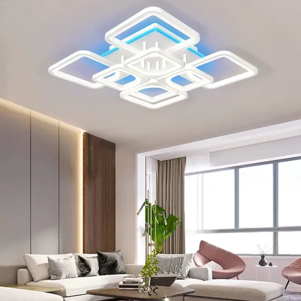 Dimmable Acrylic Ceiling Light LED 5 Head 8 Head Ceiling Lamp with Background Light APP Bluetooth Connection / Remote Control Suitable for Bedroom Living Room Office Children's Room
