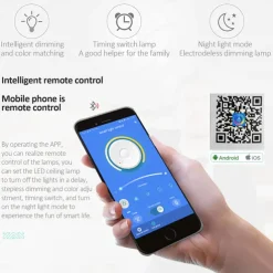 Dimmable Acrylic Ceiling Light LED 5 Head 8 Head Ceiling Lamp with Background Light APP Bluetooth Connection / Remote Control Suitable for Bedroom Living Room Office Children's Room