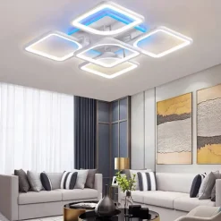 Dimmable Acrylic Ceiling Light LED 5 Head 8 Head Ceiling Lamp with Background Light APP Bluetooth Connection / Remote Control Suitable for Bedroom Living Room Office Children's Room