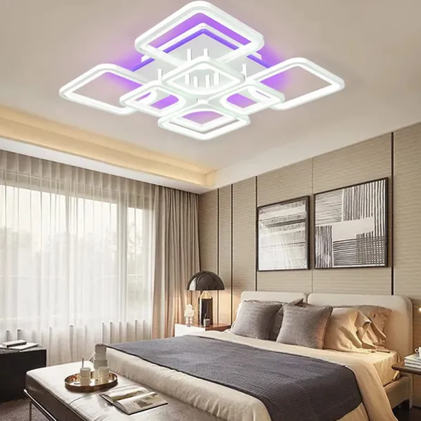 Dimmable Acrylic Ceiling Light LED 5 Head 8 Head Ceiling Lamp with Background Light APP Bluetooth Connection / Remote Control Suitable for Bedroom Living Room Office Children's Room