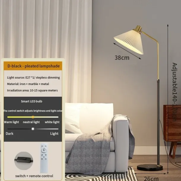 Dimmable Floor Lamp Arc Floor Lamps, Metal Floor Lamps, LED Floor Light Creative,Standing Lamp Adjustable, for Living Room, Office and Bedroom Standing Reading Lamp