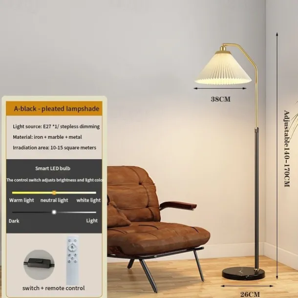 Dimmable Floor Lamp Arc Floor Lamps, Metal Floor Lamps, LED Floor Light Creative,Standing Lamp Adjustable, for Living Room, Office and Bedroom Standing Reading Lamp