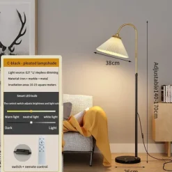 Dimmable Floor Lamp Arc Floor Lamps, Metal Floor Lamps, LED Floor Light Creative,Standing Lamp Adjustable, for Living Room, Office and Bedroom Standing Reading Lamp