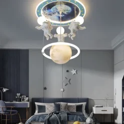 Dimmable LED Ceiling Lamp for Children's Room, Creative Simplicity Clouds Airplane Light Bedroom Cartoon Ceiling Light Fixture with Remote