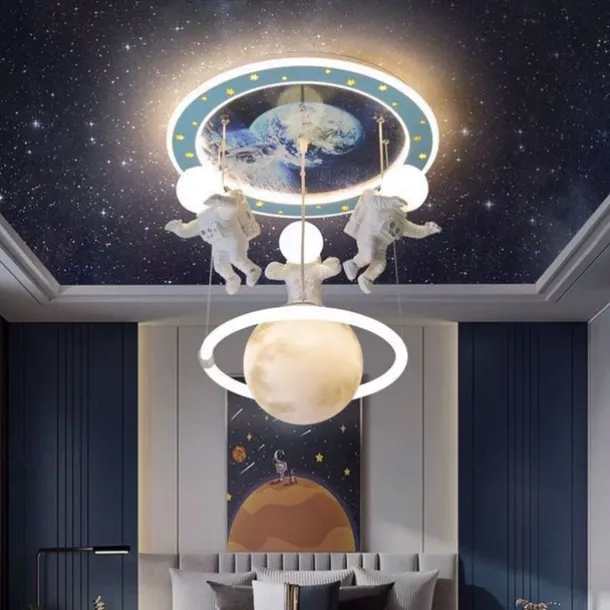 Dimmable LED Ceiling Lamp for Children's Room, Creative Simplicity Clouds Airplane Light Bedroom Cartoon Ceiling Light Fixture with Remote