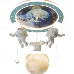 Dimmable LED Ceiling Lamp for Children's Room, Creative Simplicity Clouds Airplane Light Bedroom Cartoon Ceiling Light Fixture with Remote