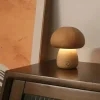 Dimmable LED Mushroom Table Lamp Touch Wooden Office Lamp USB Rechargeable Night Light Bedroom Home Cafe Office Decoration Birthday Gift