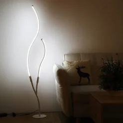 Dimmable Living Room Floor Lamp 24 W LED Floor Lamp with Remote Control Modern Spiral Floor Lamp for Bedroom Exhibition Rooms Galleries White 110-240V