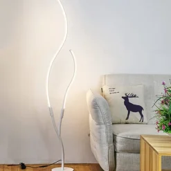 Dimmable Living Room Floor Lamp 24 W LED Floor Lamp with Remote Control Modern Spiral Floor Lamp for Bedroom Exhibition Rooms Galleries White 110-240V
