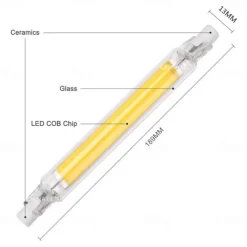 Dimmable R7S COB LED Bulbs 15W J Type 189MM Double Ended LED Lights 150W Halogen Equivalent 220-240V T3 R7S Base Equivalent Floodlight Replacement for Garage Speciality Lighting Floor Lamps