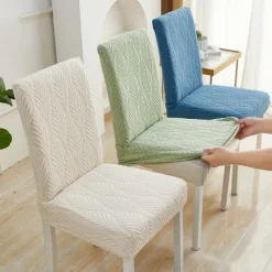 Dining Chair Cover Stretch Chair Seat Slipcover Suede Water Repellent Soft Plain Solid Color Durable Washable Furniture Protector For Dining Room Party