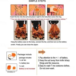 Dinosaur Carnival Costume Cosplay Costume Funny Costumes Inflatable Costumes Kid's Adults' All Funny Costume Halloween Carnival Masquerade Easy Carnival Costume